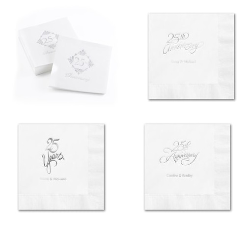 Silver Anniversary Napkins